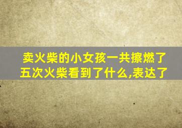 卖火柴的小女孩一共擦燃了五次火柴看到了什么,表达了