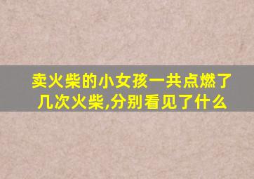 卖火柴的小女孩一共点燃了几次火柴,分别看见了什么