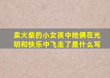 卖火柴的小女孩中她俩在光明和快乐中飞走了是什么写