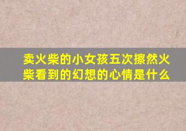 卖火柴的小女孩五次擦然火柴看到的幻想的心情是什么