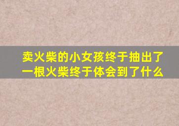 卖火柴的小女孩终于抽出了一根火柴终于体会到了什么