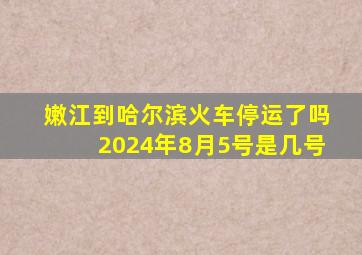 嫩江到哈尔滨火车停运了吗2024年8月5号是几号