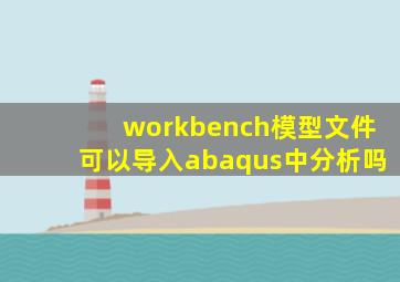 workbench模型文件可以导入abaqus中分析吗